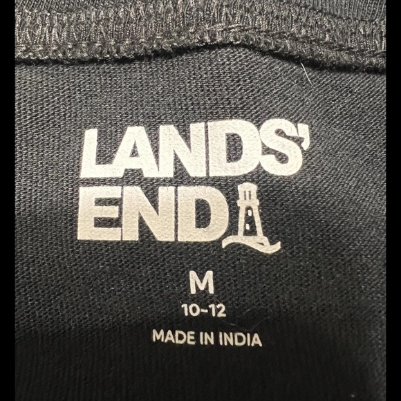 LANDS END WOMEN SIZE M COTTON BLEND BLACK WHITE EMBROIDERED FLORAL SHIFT DRESS - Picture 10 of 15